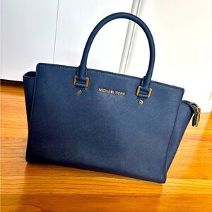 Michael Kors Navy Blue Selma Satchel
